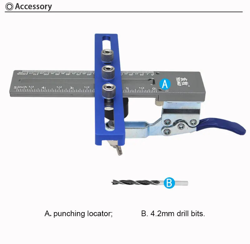 Cabinet Hardware Installation Jig with Adjustable Drill Guide