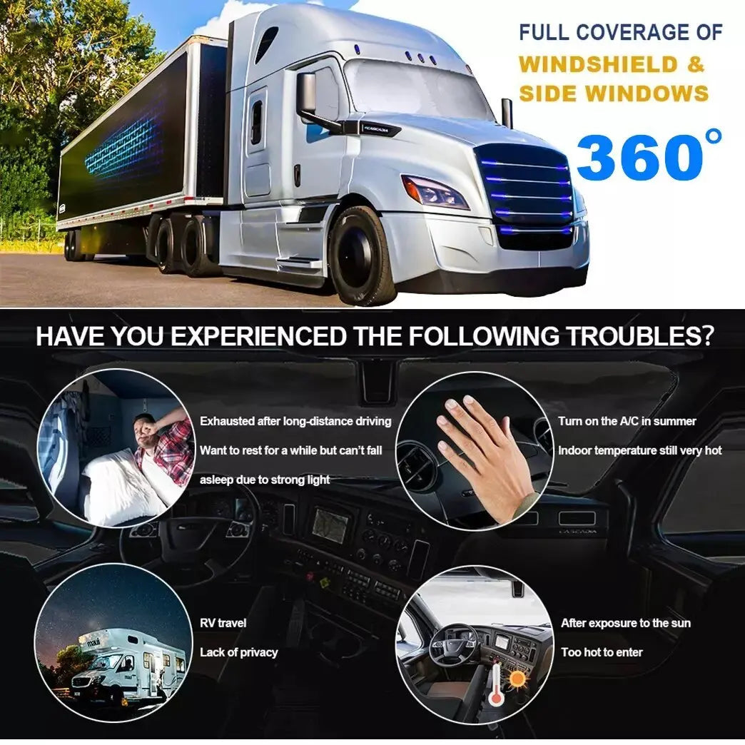 Heavy Duty Windshield Sun Shade for Semi Trucks