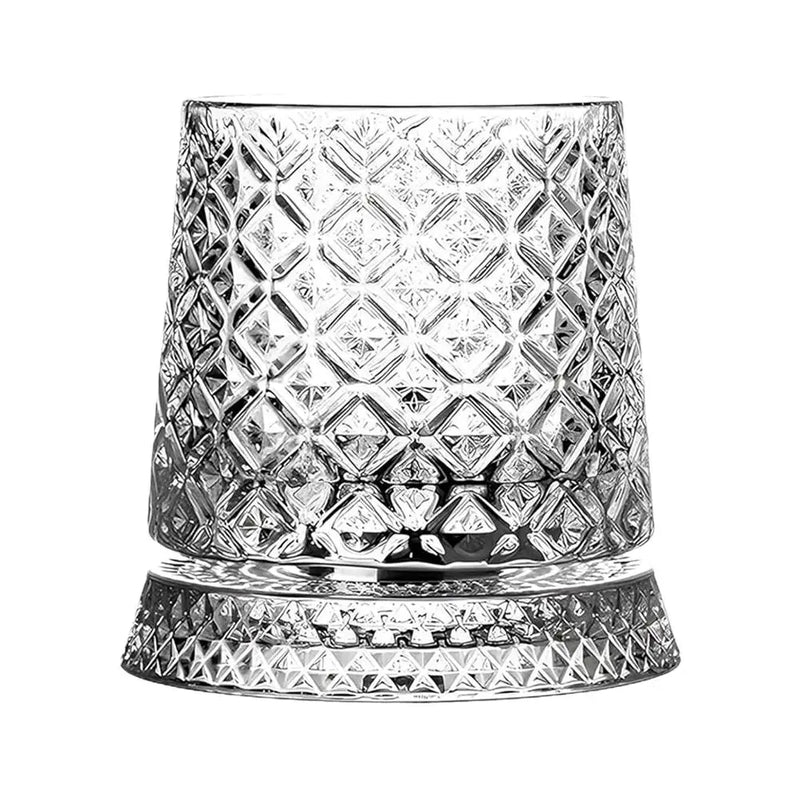 Vaso de Whisky de Cristal con Base Giratoria 360°