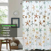 Starfish Waterproof PEVA Shower Curtain with Hooks