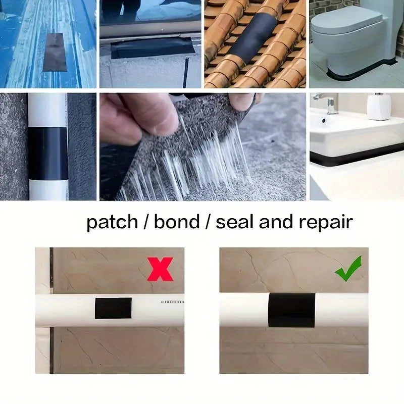 Verschiedene Anwendungen für strapazierfähiges, dichtes Dichtband zum Flicken, Verbinden und Reparieren.