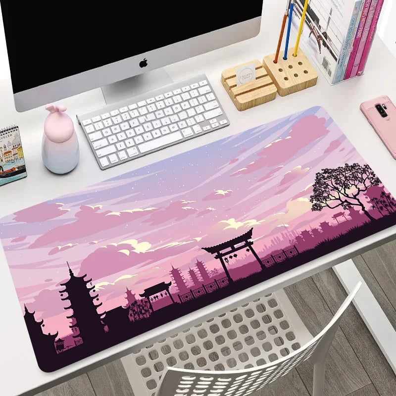 Large Non-Slip Mouse Pad with Night Moonlight Design