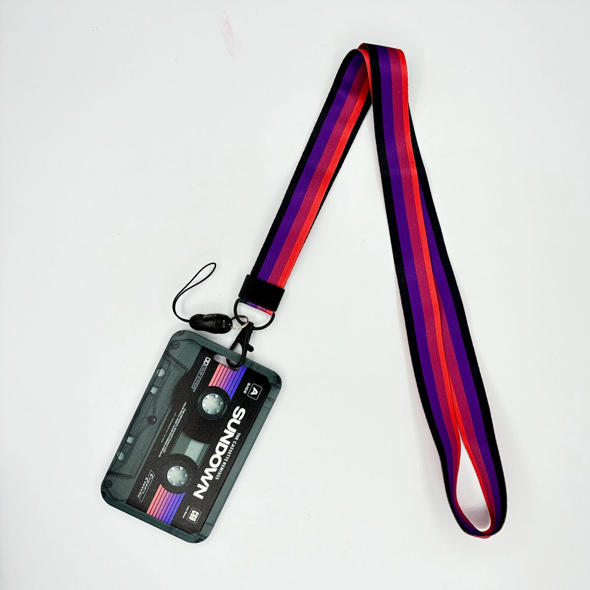Retro Tape Design Lanyard with Card Holder