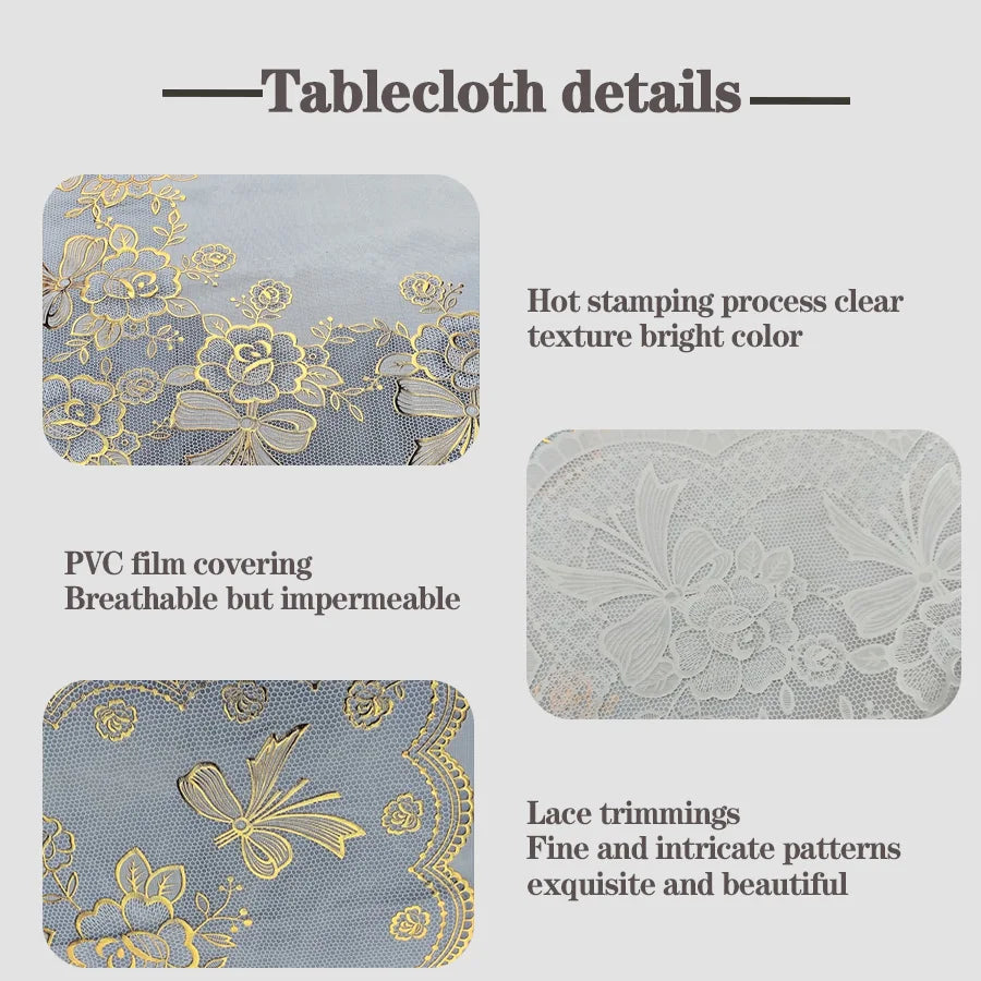 European-Style Waterproof Lace Tablecloth