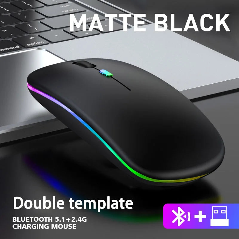 Souris sans fil ergonomique avec éclairage RGB