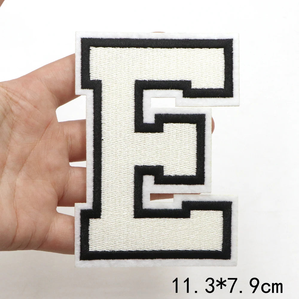 Large White Letter Patch for DIY Clothing Customization