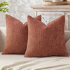 Chenille Knitted Throw Pillow Covers (Set of 2) – Soft Solid Color Cushion Cases for Sofa, Chair, and Car