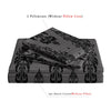 Gray and Black Damask Print Duvet Cover Set with Honeycomb Motif