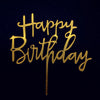 Gold Acrylic Happy Birthday Cake Topper Set (10 Pieces)