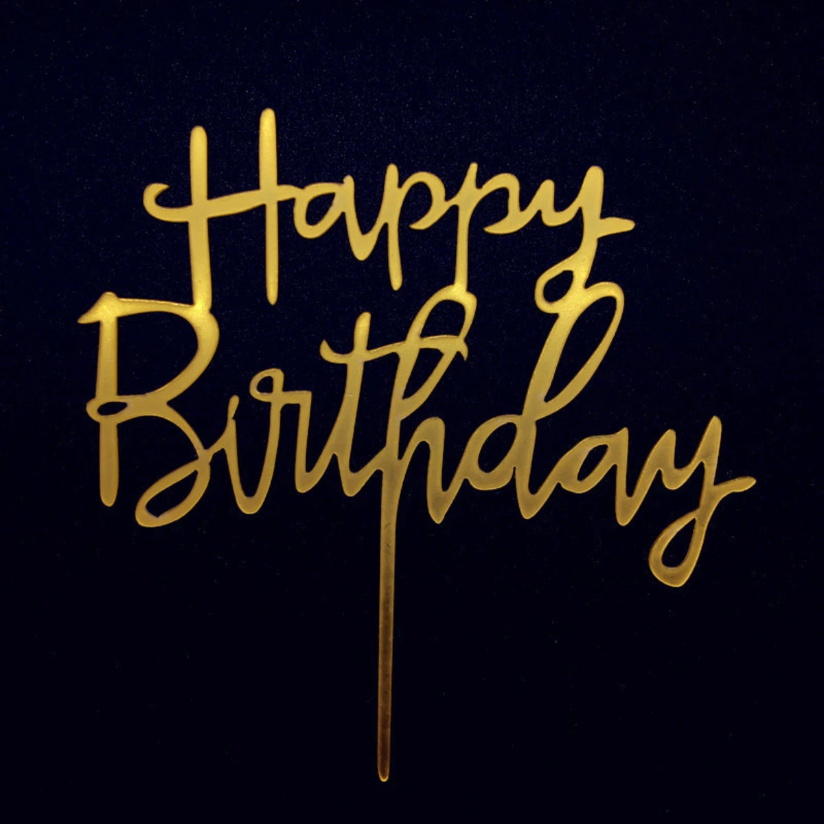 Gold Acrylic Happy Birthday Cake Topper Set (10 Pieces)