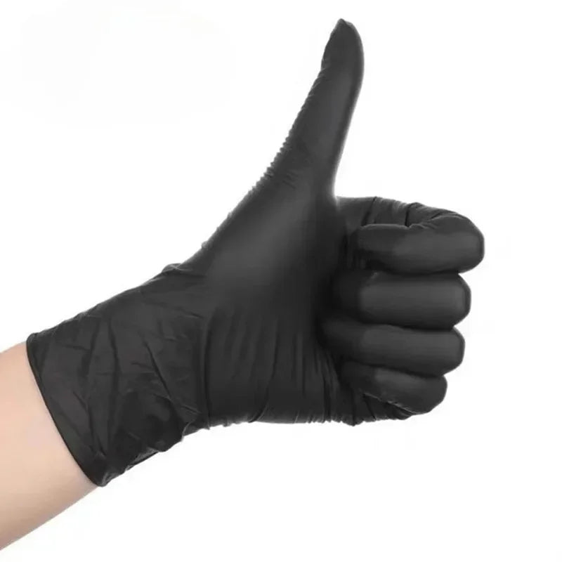 Disposable Black Nitrile Gloves for Cleaning, Tattoo, and Hairdressing