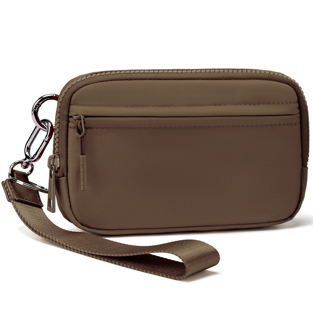 Checkered Zip-Around Wallet with Clear ID Window