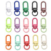 A collection of colorful alloy lobster clasp hooks for DIY jewelry making in various shades of green, purple, pink, and yello