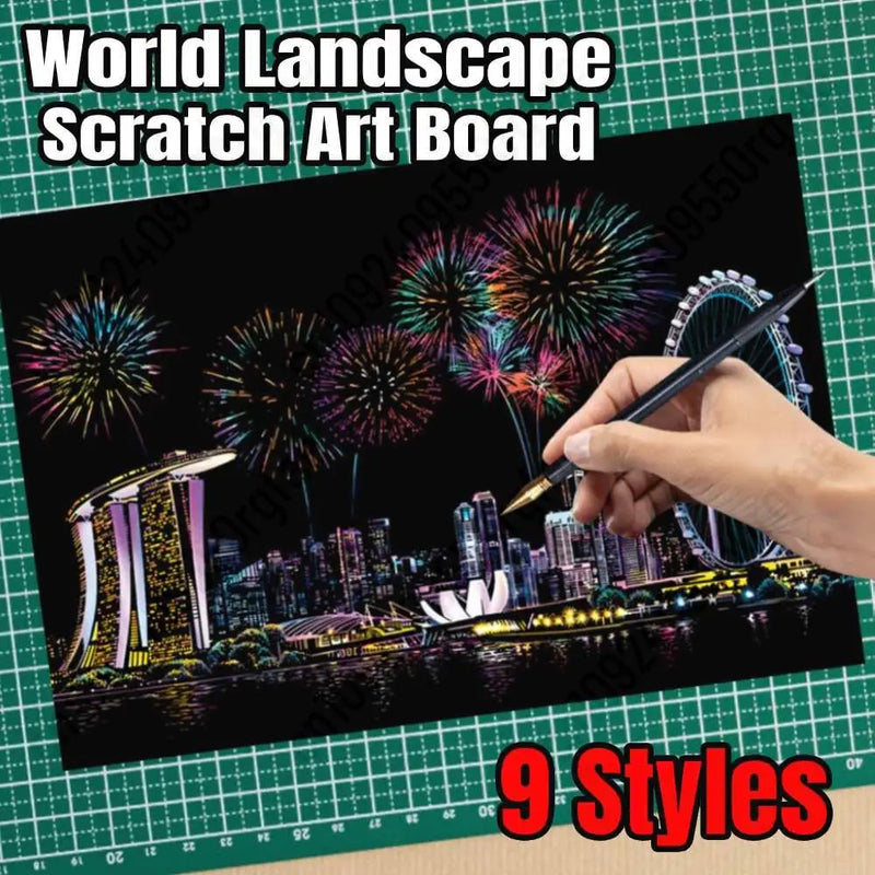 Mount Fuji Scratch Art Painting Kit