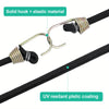 15-Piece Elastic Bungee Cords with Hooks – Black