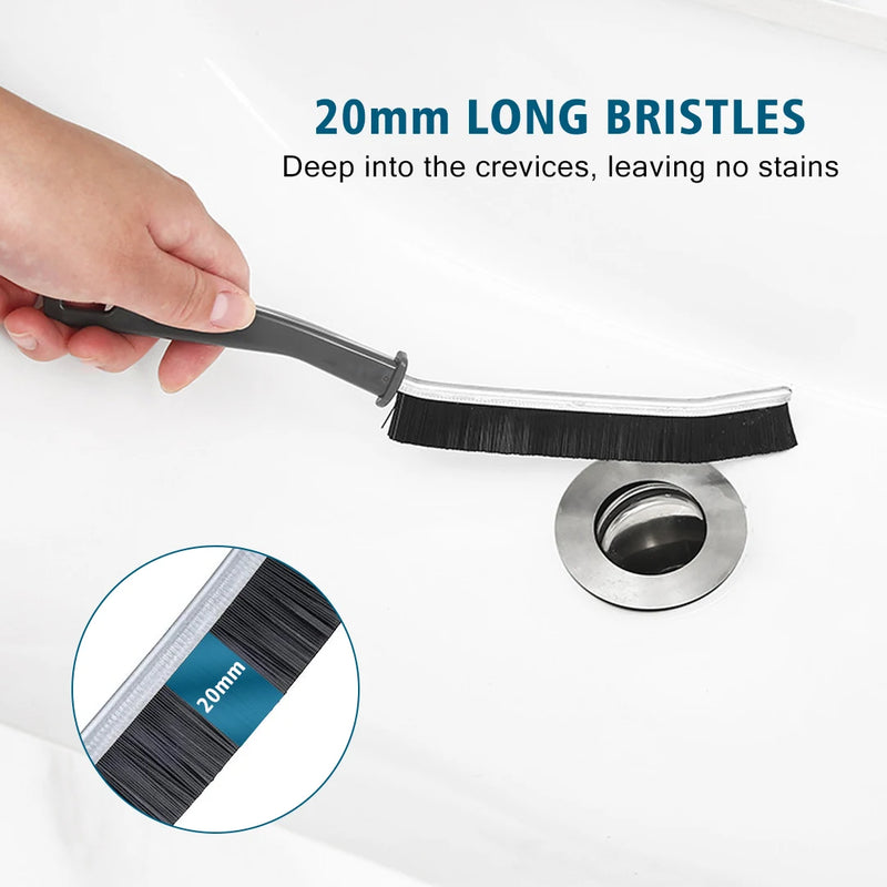 Angled Crevice Cleaning Brush with Stiff Nylon Bristles