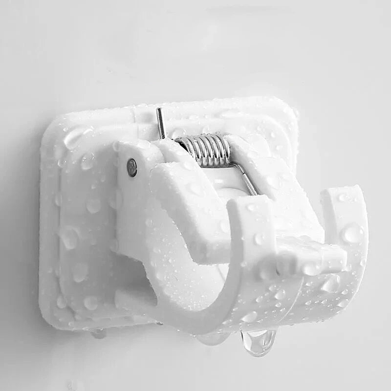 Self-Adhesive Curtain Rod Holders - No-Drilling Clamp Hooks