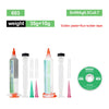 A set of solder paste and solder tape components including a 603 weight, Sn99Ag0.3Cu0.7 solder paste, and solder tape for ele