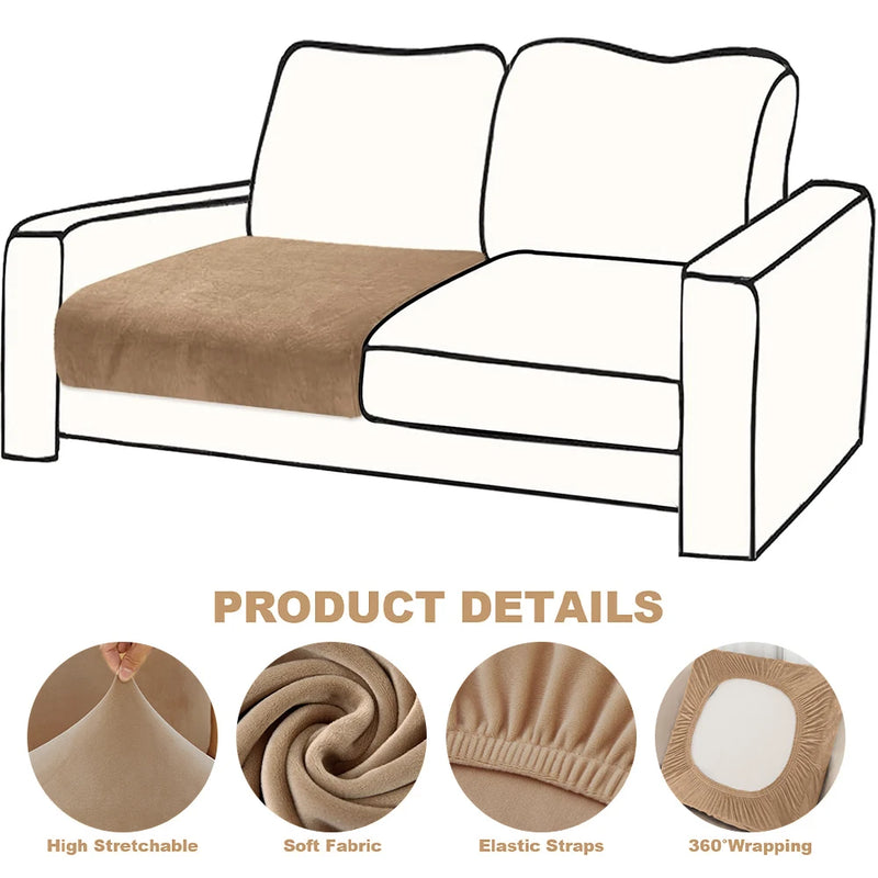 Stretch Velvet Sofa Seat Cushion Cover
