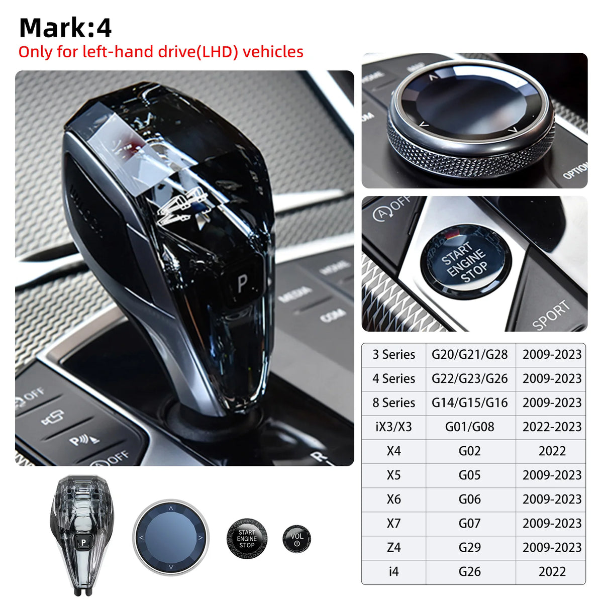 Crystal Gear Shift Knob Set for Select BMW Models