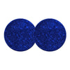 A set of two blue non-slip diamond car cup holder coasters.