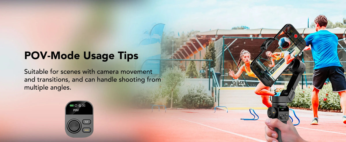 3-Axis Smartphone Gimbal Stabilizer with Built-in Extension Pole and LED Display