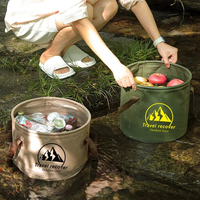 Portable Foldable PVC Storage Bucket for Camping and Cleaning