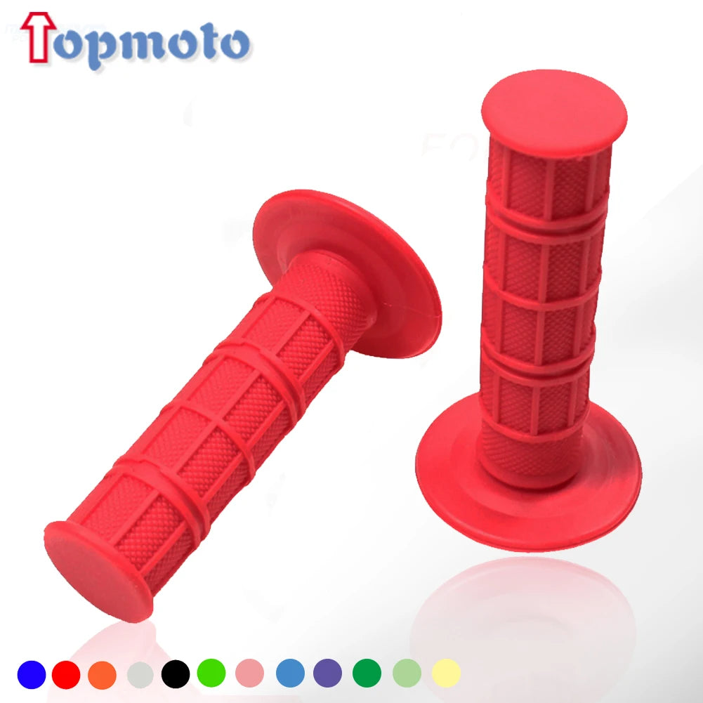 Poignées de guidon en silicone rouge avec différentes options de couleurs.