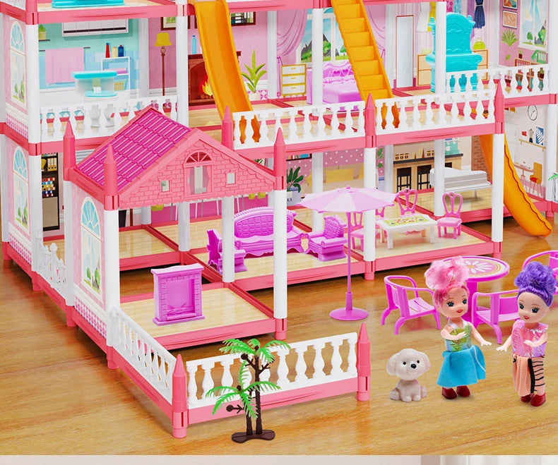 Enchanted Princess Castle DIY Dollhouse with LED Lights