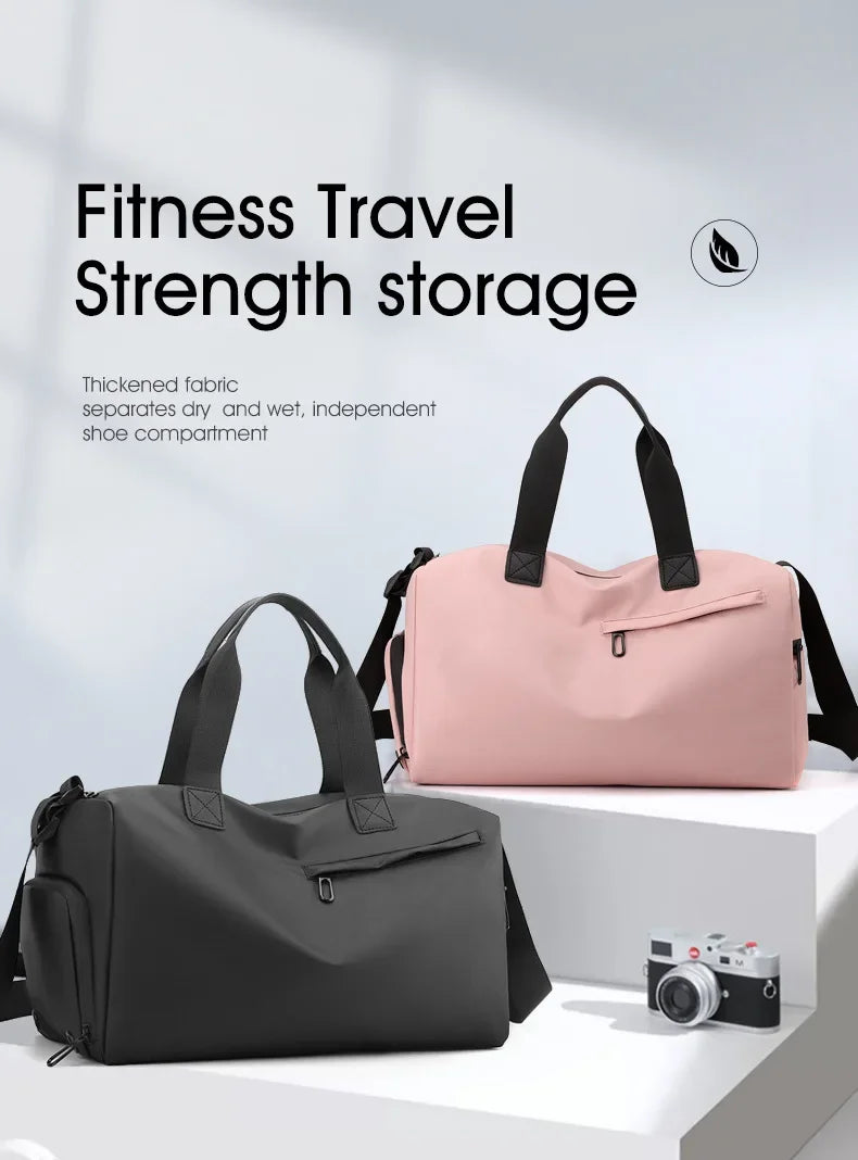 Versatile Travel Gym Bag with Wet/Dry Separation