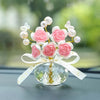 Crystal Glass Rose Dashboard Ornament