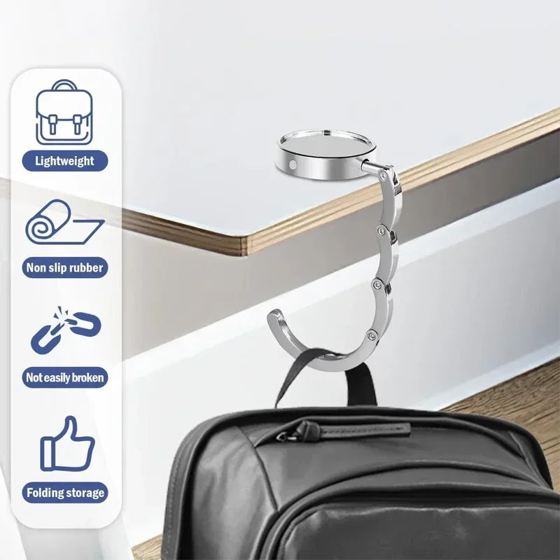 Foldable Table Bag Hook – Durable Purse Hanger for Any Surface