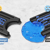 A black silicone mat with grooves is shown next to a blue water-soaked mat, demonstrating leak-proof and leak-prone designs.