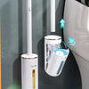 Wall-Mounted Disposable Toilet Brush Set with Refill Heads