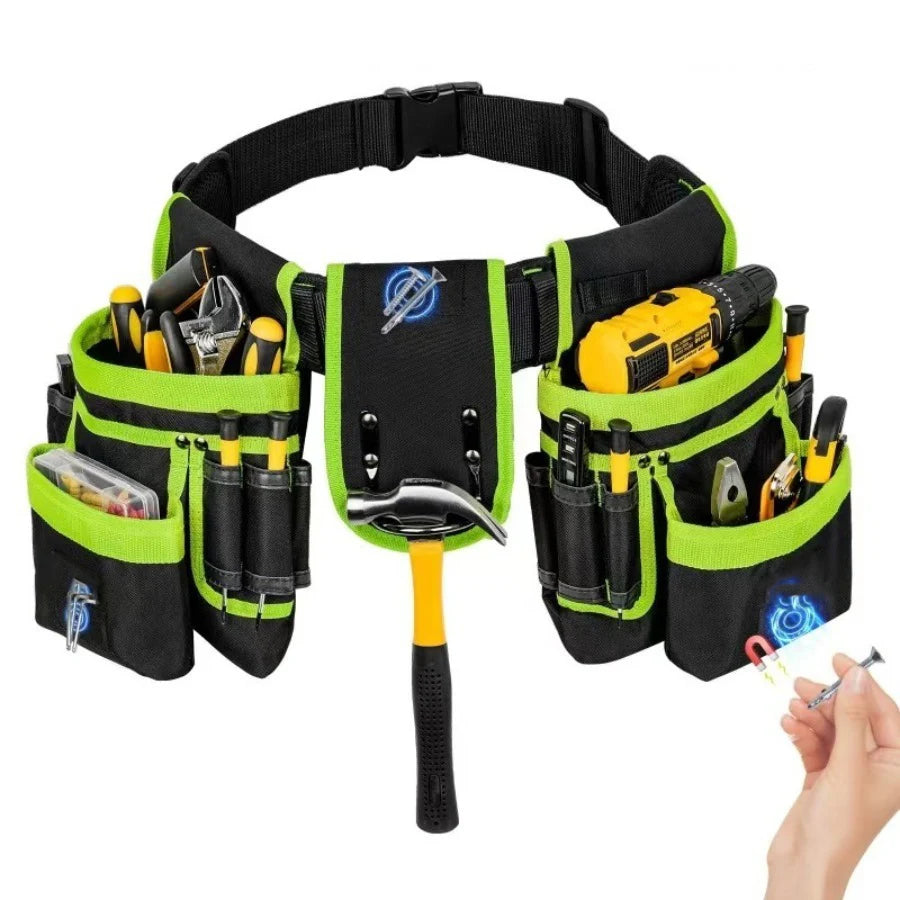 Heavy-Duty Tool Belt with Detachable Pouches & Adjustable Waist Strap