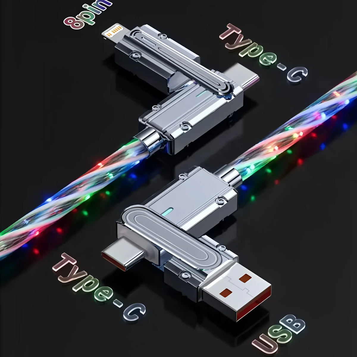Câble USB Type-C de Charge Rapide 4-en-1