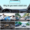 Anzeige mit Funktionen einer Dashcam: Wiederherstellung von Verkehrsunfällen, Aufzeichnung von Front- und Heckbildern sowie P