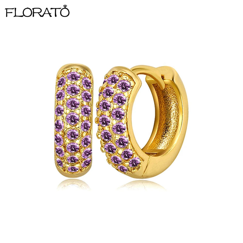 Minimalist CZ Huggie Hoop Earrings