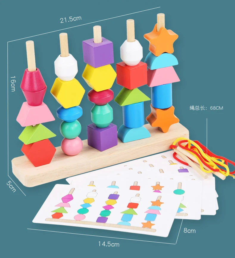 Montessori Wooden Color & Shape Matching Puzzle for Toddlers