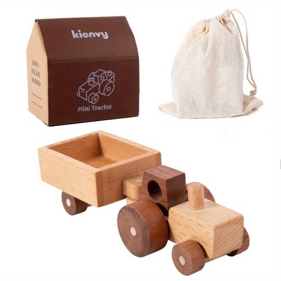 Wooden Engineering Vehicle Toy Set (11 Pieces)