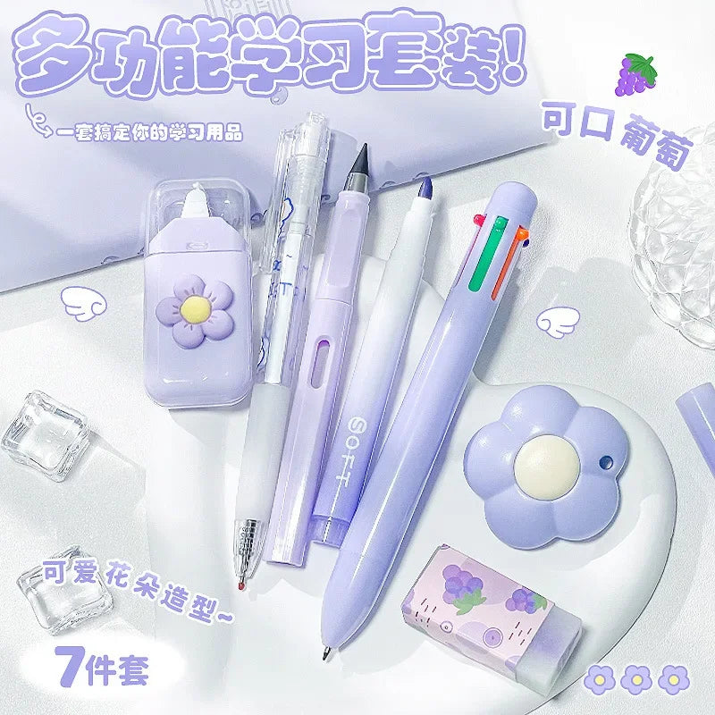 Kawaii Cartoon School Supplies Gift Set