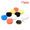 A set of 11 self-adhesive polishing pads in various colors including yellow, orange, and black.