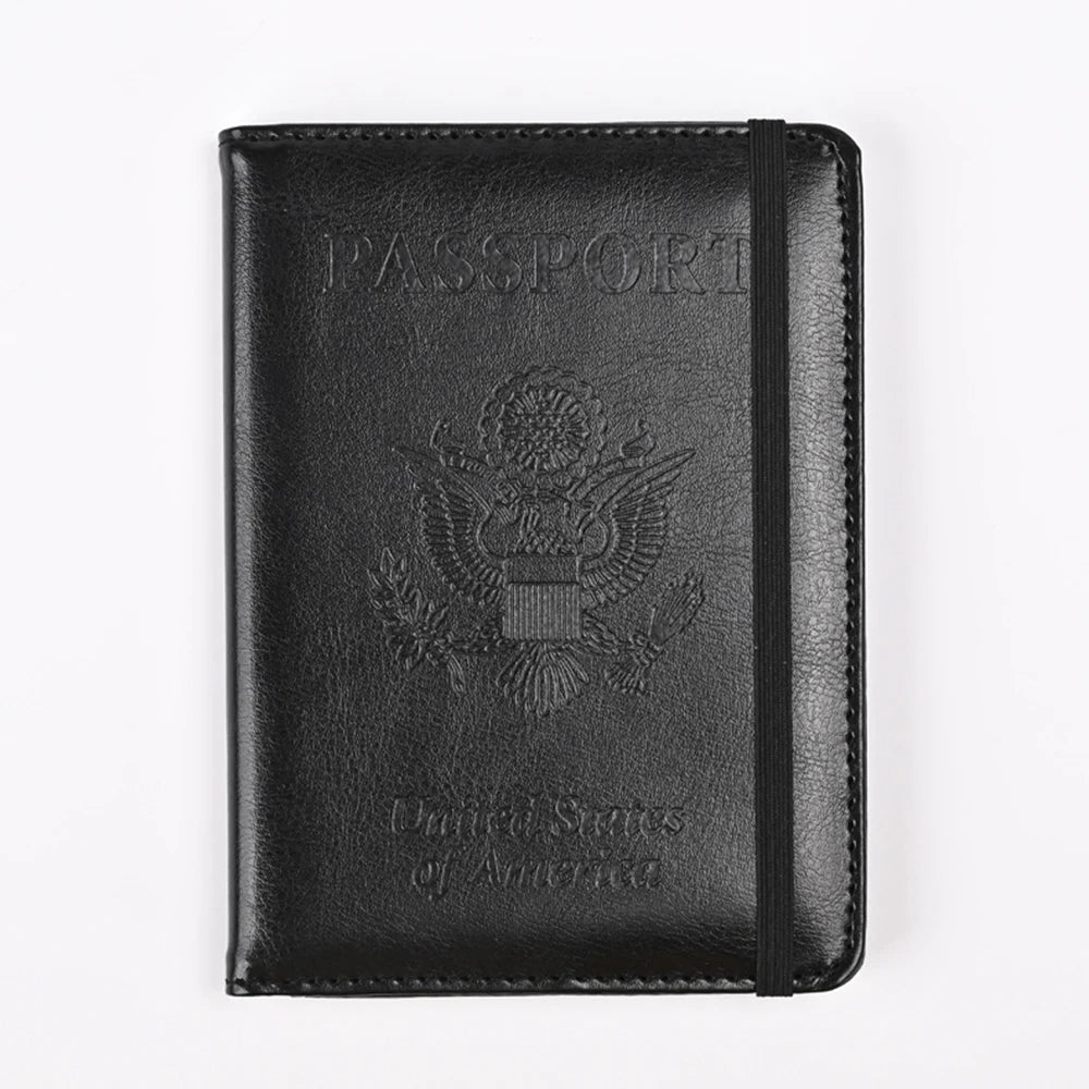 RFID-Blocking PU Leather Passport Holder with 3D Embossed Design