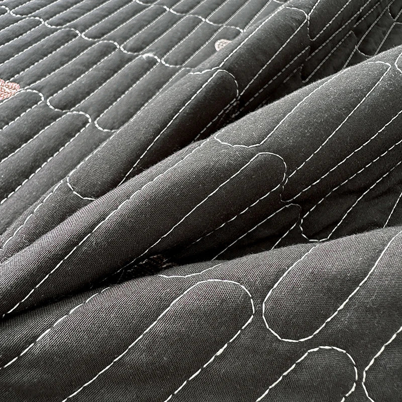 Embroidered Tulip Coverlet Set with Pillow Shams