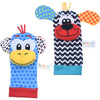 Baby Wrist Rattles and Animal Socks Set for Sensory Development