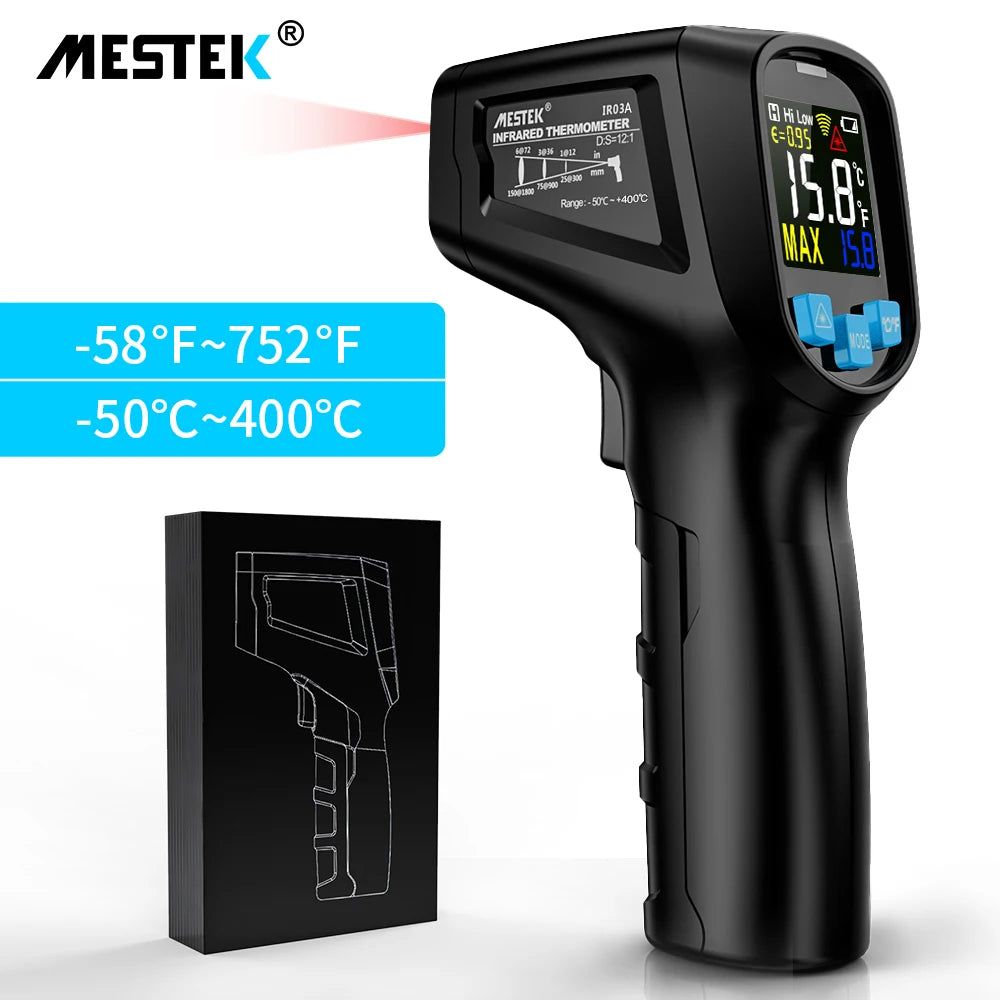 High-Temperature Infrared Thermometer with Color Screen and Humidity Sensing