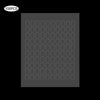 A sheet of double-sided transparent adhesive patches, showing a grid pattern of small circular holes.