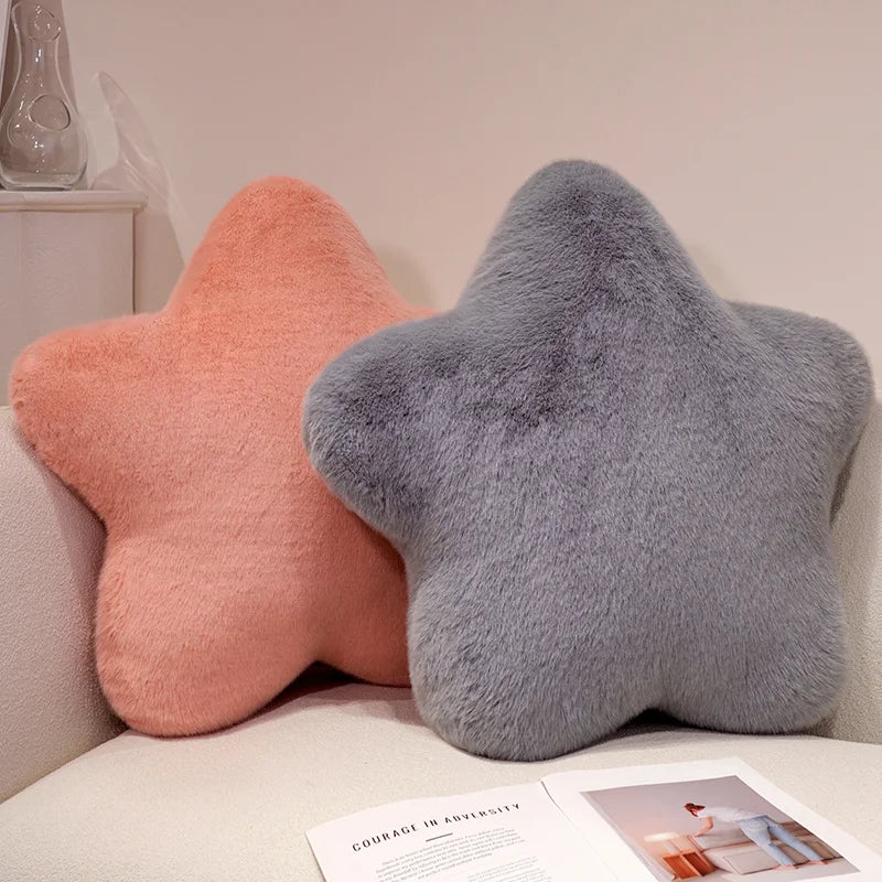 Star Shaped Plush Throw Pillow for Couch, Bed, and Floor