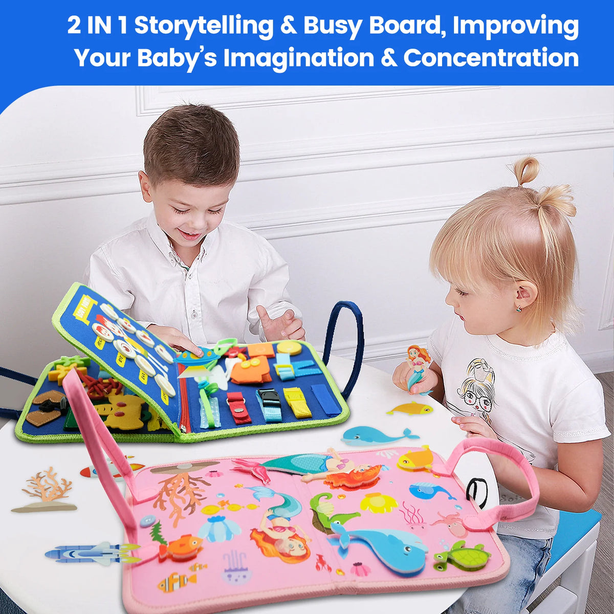Montessori Busy Board – Dinosaur-Themed Sensory Learning Toy for Toddlers