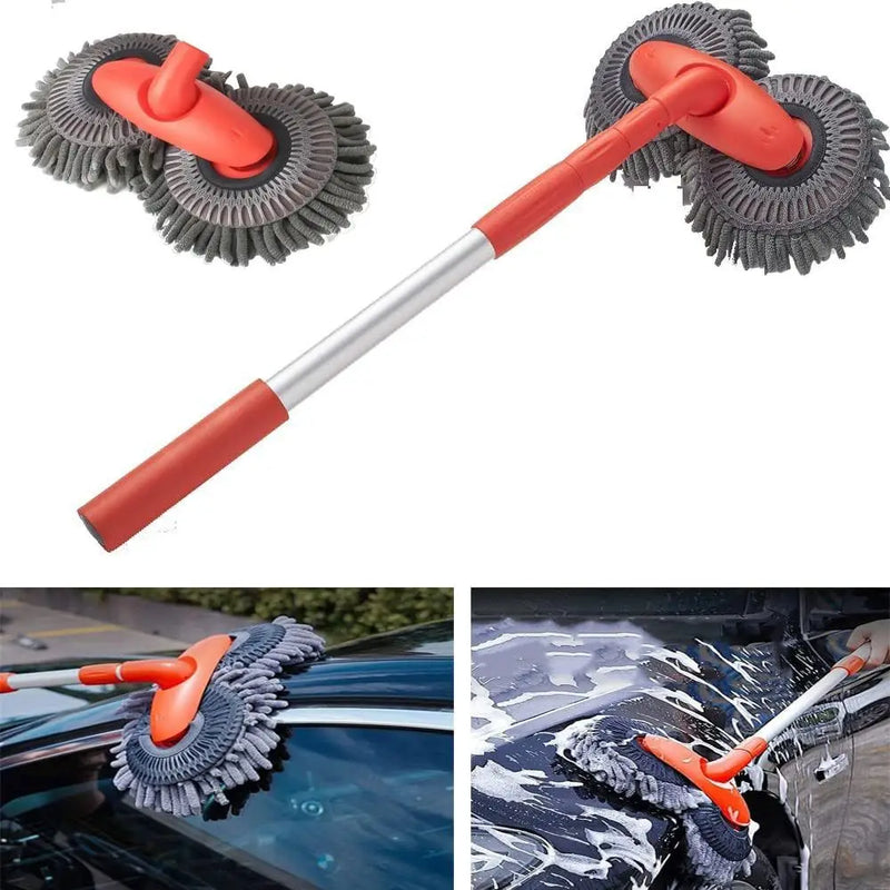 Retractable Car Wash Mop with 360° Microfiber Head